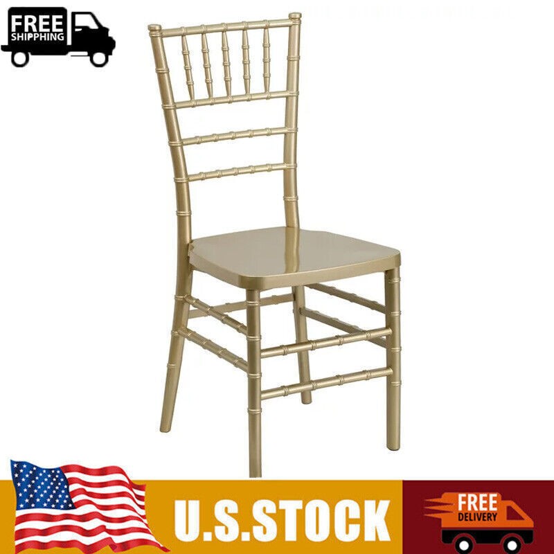 Elegant Gold Chiavari Chairs for Weddings & Events - Lightweight Stackable Design