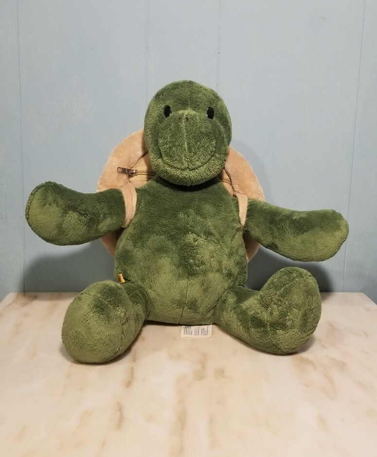 Build A Bear BAB Trekkin Turtle Plush With Removable Shell Backpack Retired 16”