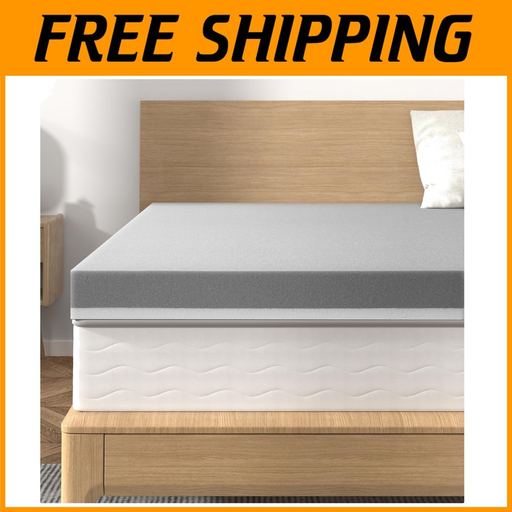 4-Inch Cooling Gel Memory Foam Mattress Topper for Pain Relief - Full Size-image