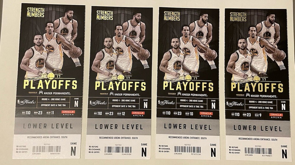 2017 NBA Finals Ticket Stub Golden State Warriors Cavs Game 2 Lebron LOT OF 4