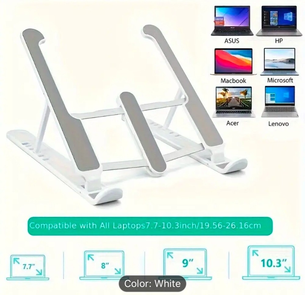 CLEARANCE SALE! White Foldable Desktop Laptop Stand-image