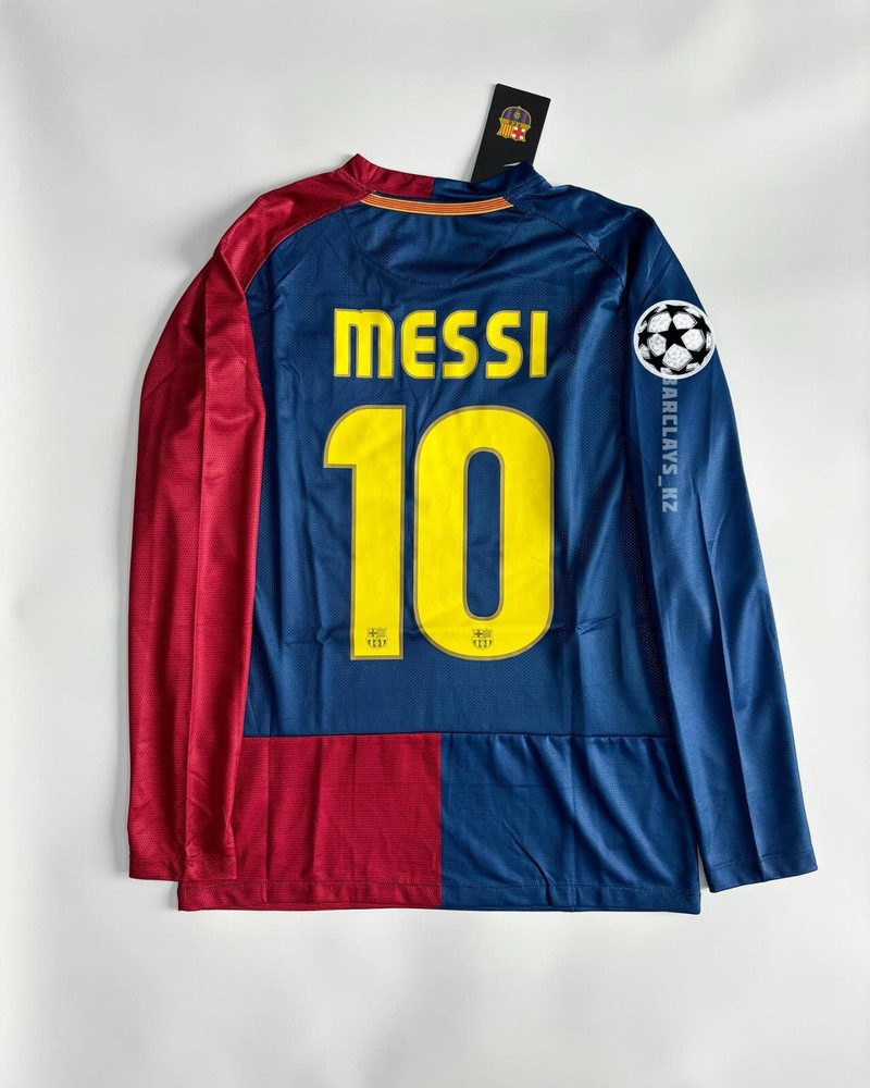Camiseta de fútbol retro manga larga local Lionel Messi Barcelona 2008/2009