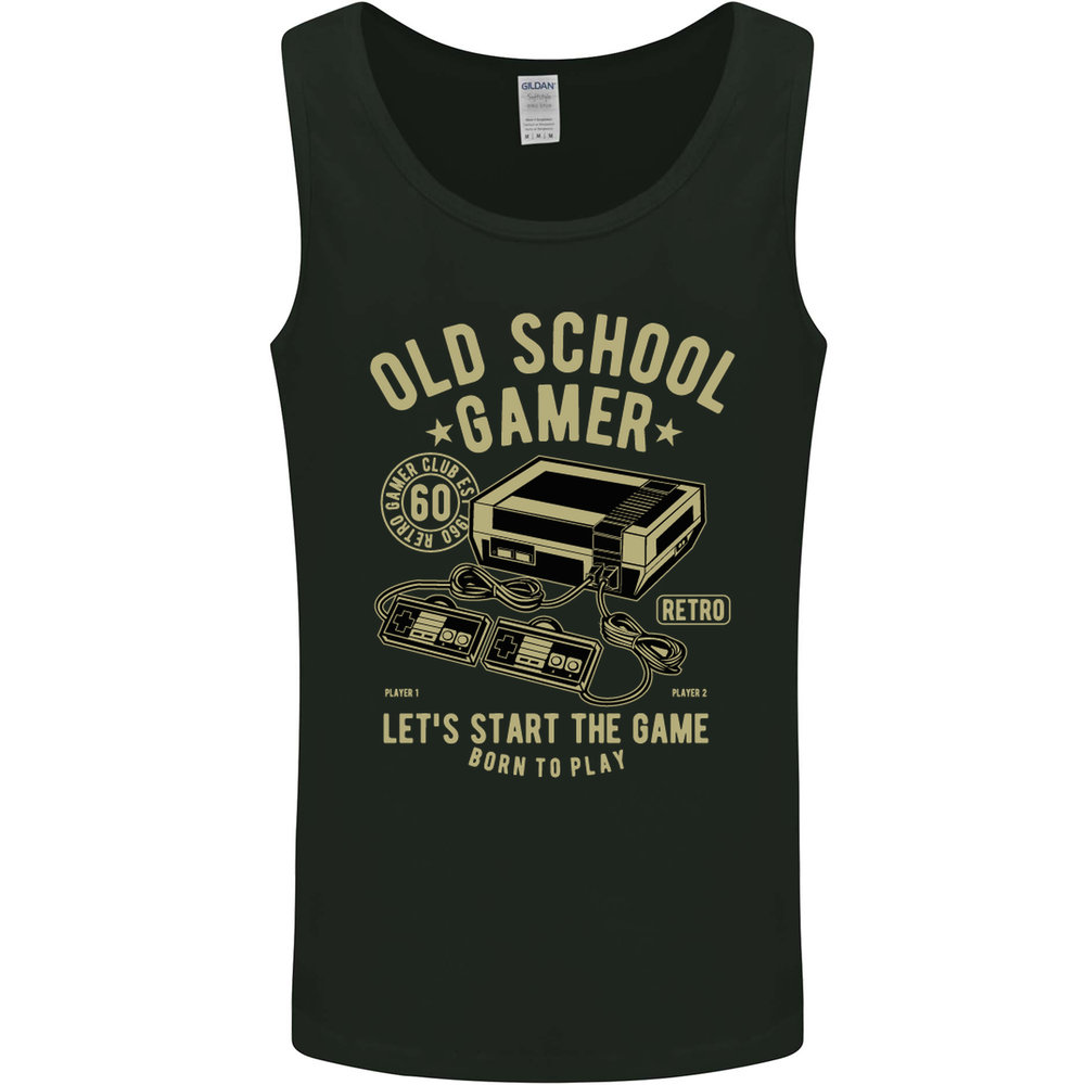 Old School Gamer Gaming Funny Mens Vest Tank Top