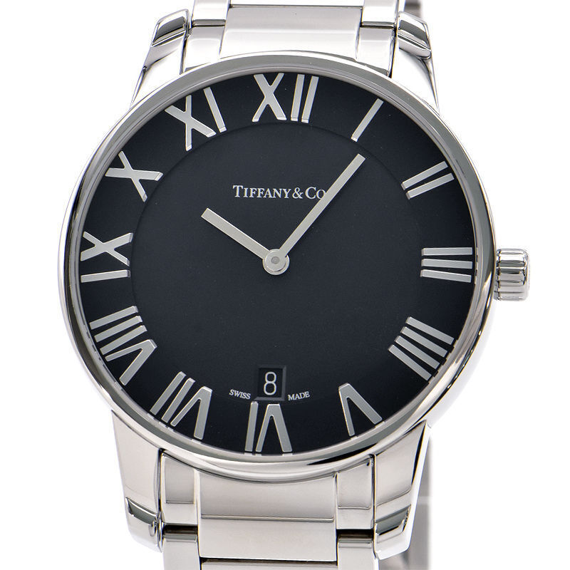Tiffany Co. Men s Atlas 2 Hand 34875987 Box Insurance Calendar Date Black