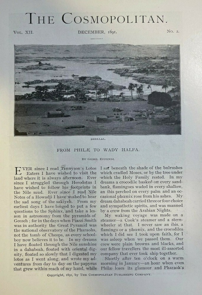 1891 Middle East From Philae to Wady Hlafa Temple of Amada illustrated