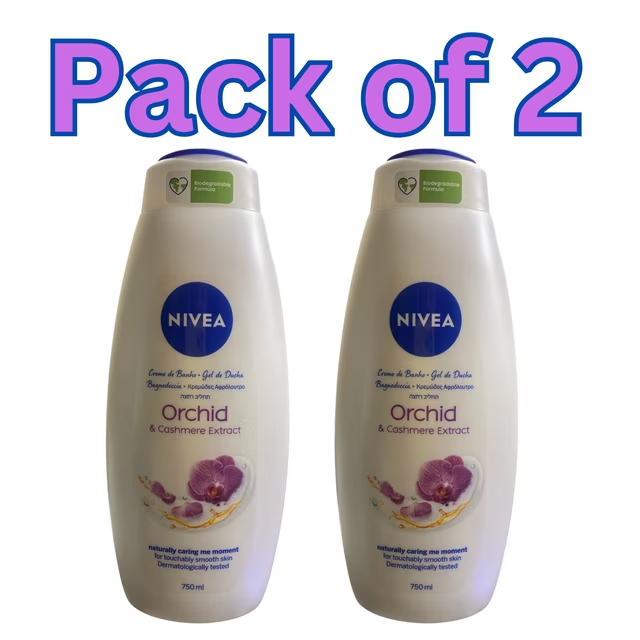 Nivea Orchid Cashmere Extract Body Wash 750ml Twin Pack