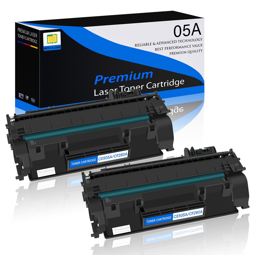2PK CE505A 05A Black Toner Cartridge For HP LaserJet P2035 P2035n P2050 P2055