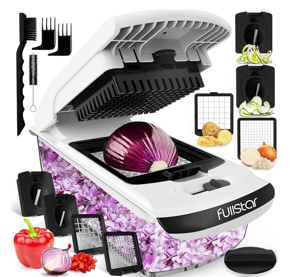 Fullstar Vegetable Chopper Spiralizer Slicer with Onion Dicer and Accessories