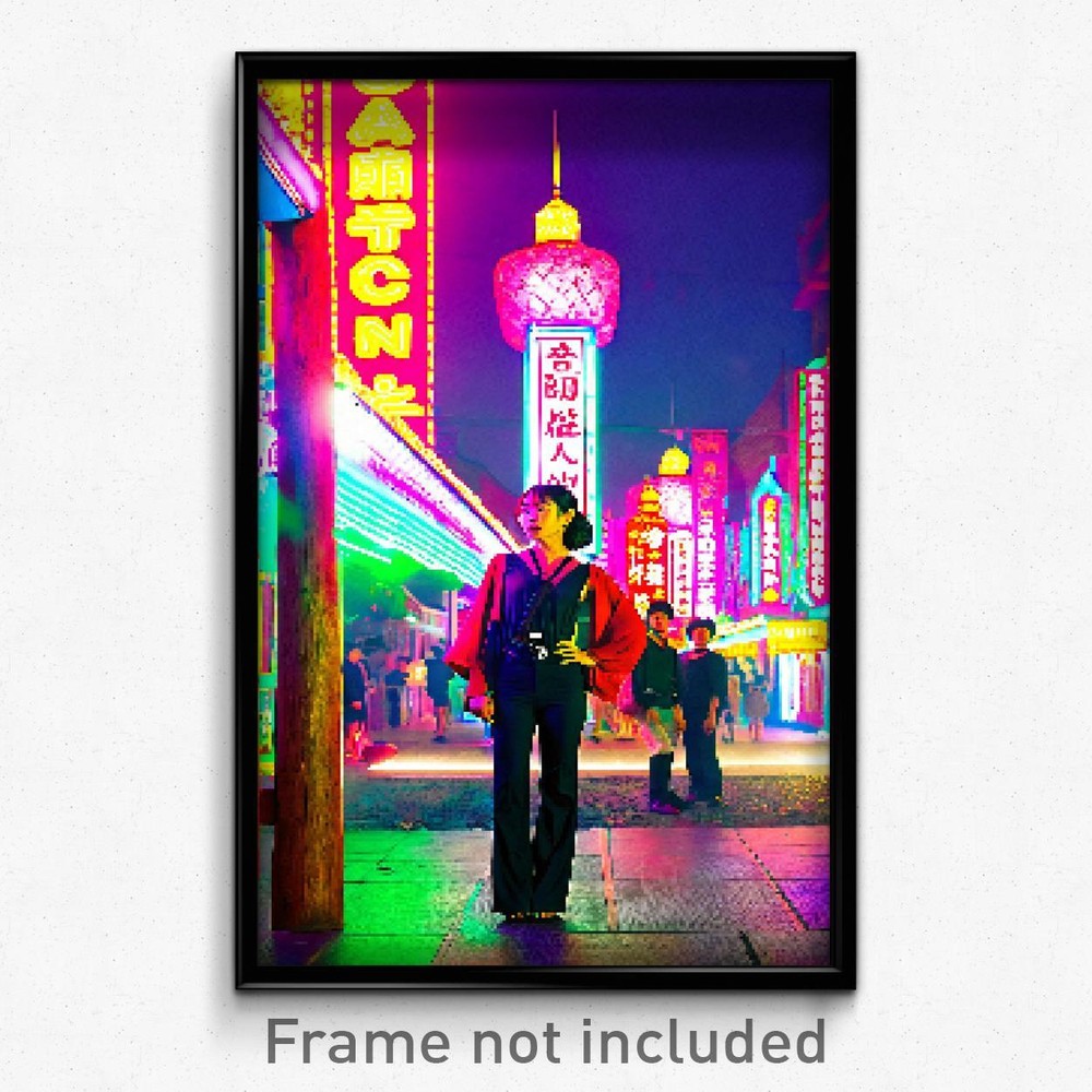 Pixel Art Poster - Vibrant Canton (8 Bit Psychedelic Trippy Video Game Print)