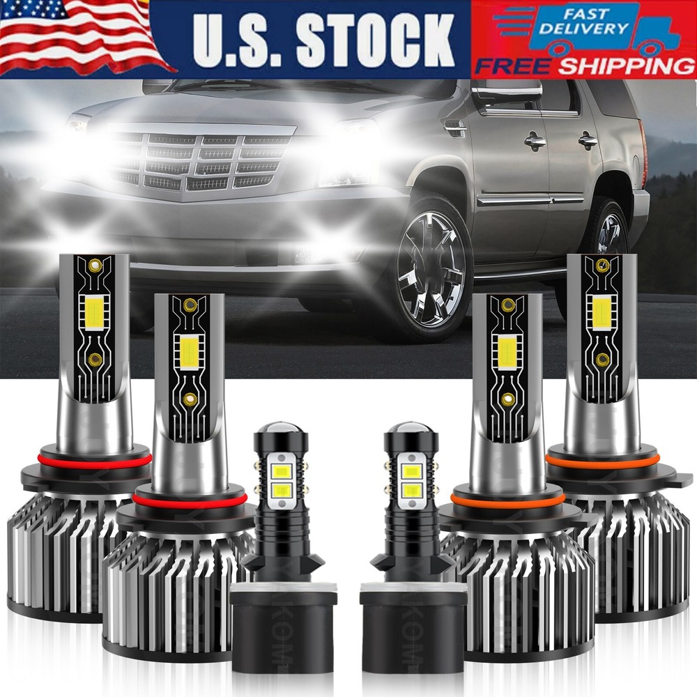 For Cadillac Escalade EXT 2002 6X LED Headlight High Low Beam Fog Light Bulbs