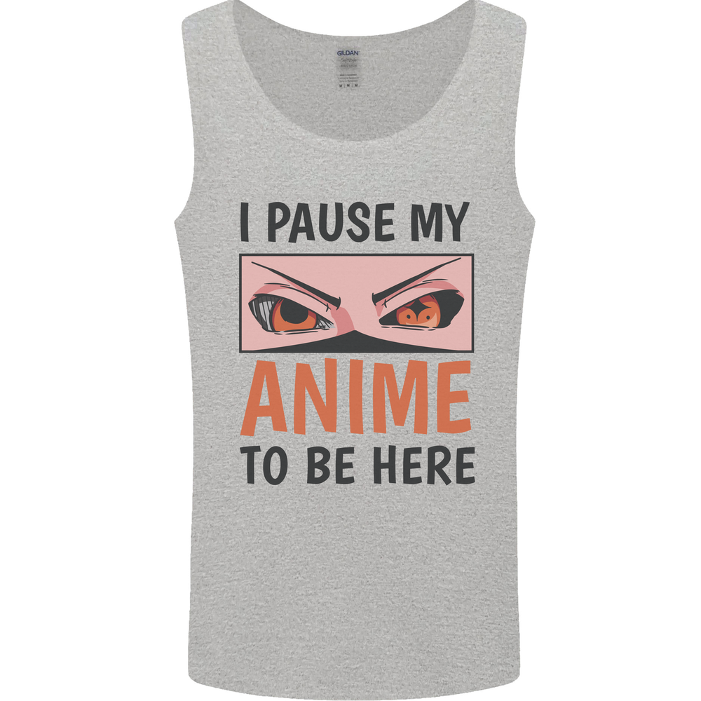 I Paused My Anime To Be Here Funny Mens Vest Tank Top