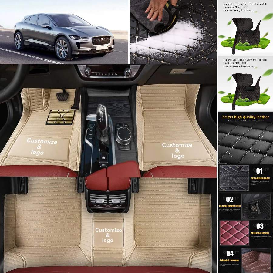 For Jaguar I-Pace Car Floor Mats Waterproof Auto Custom Liner Carpets PU Leather
