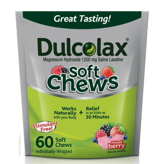 Dulcolax Soft Chews 1200mg Mixed Berry Laxative 60 Count