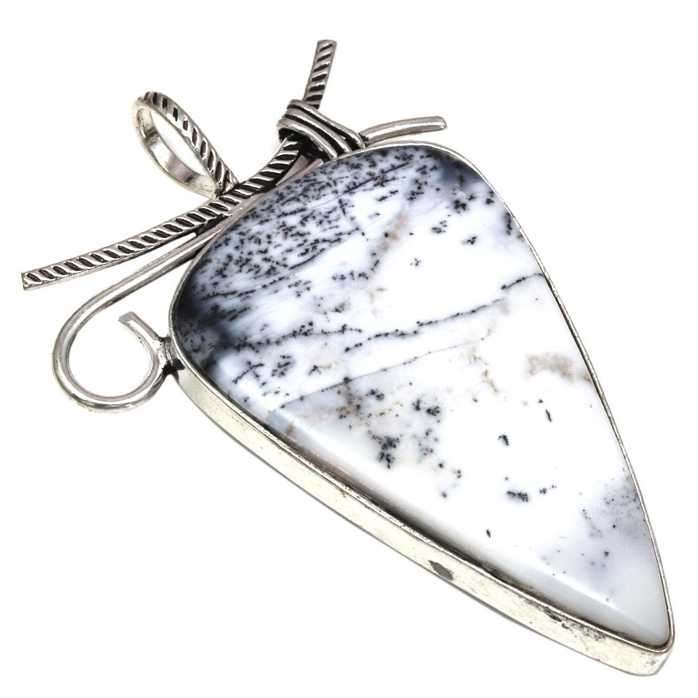 Pendant Dendritic Opal Gemstone Handmade Mother's Day Silver Jewelry 2.25