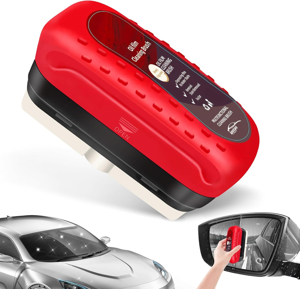 Automotive Oil Film Cleaning Brush, Car Glass Oil Film Cleaner, Anti-Rain Fog Ca