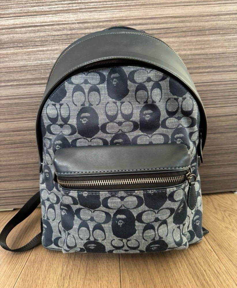 Rare Coach X Bape Backpack Navy - Leather & Jacquard - Unused Great Condition!!