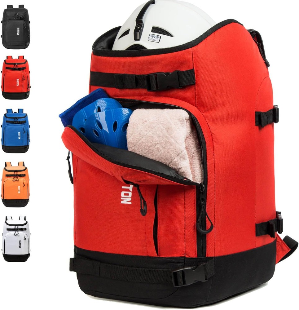 Ski Boot Bag - Boots and Snowboard Travel Backpack for red