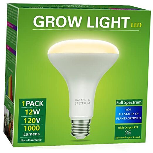 LED Grow Light Bulb, BR30 Grow Light Bulbs, Full Spectrum 1 Count (Pack of 1)