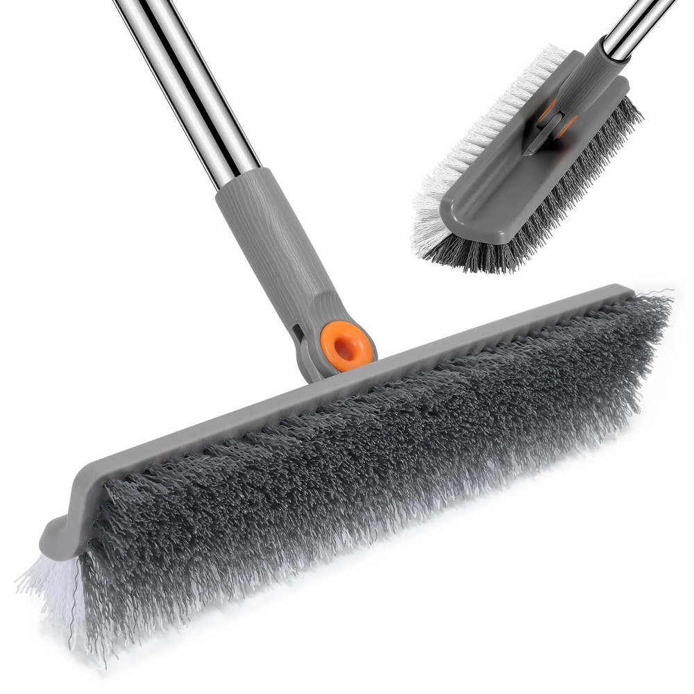 Doublesided Floor Scrub Brush Upgraded Long Adjustable Handle Floor Scrubber 180