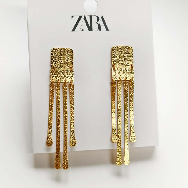 Zara Geometric Drop Earrings Statement Gift Vintage Women Party Holiday Jewelry