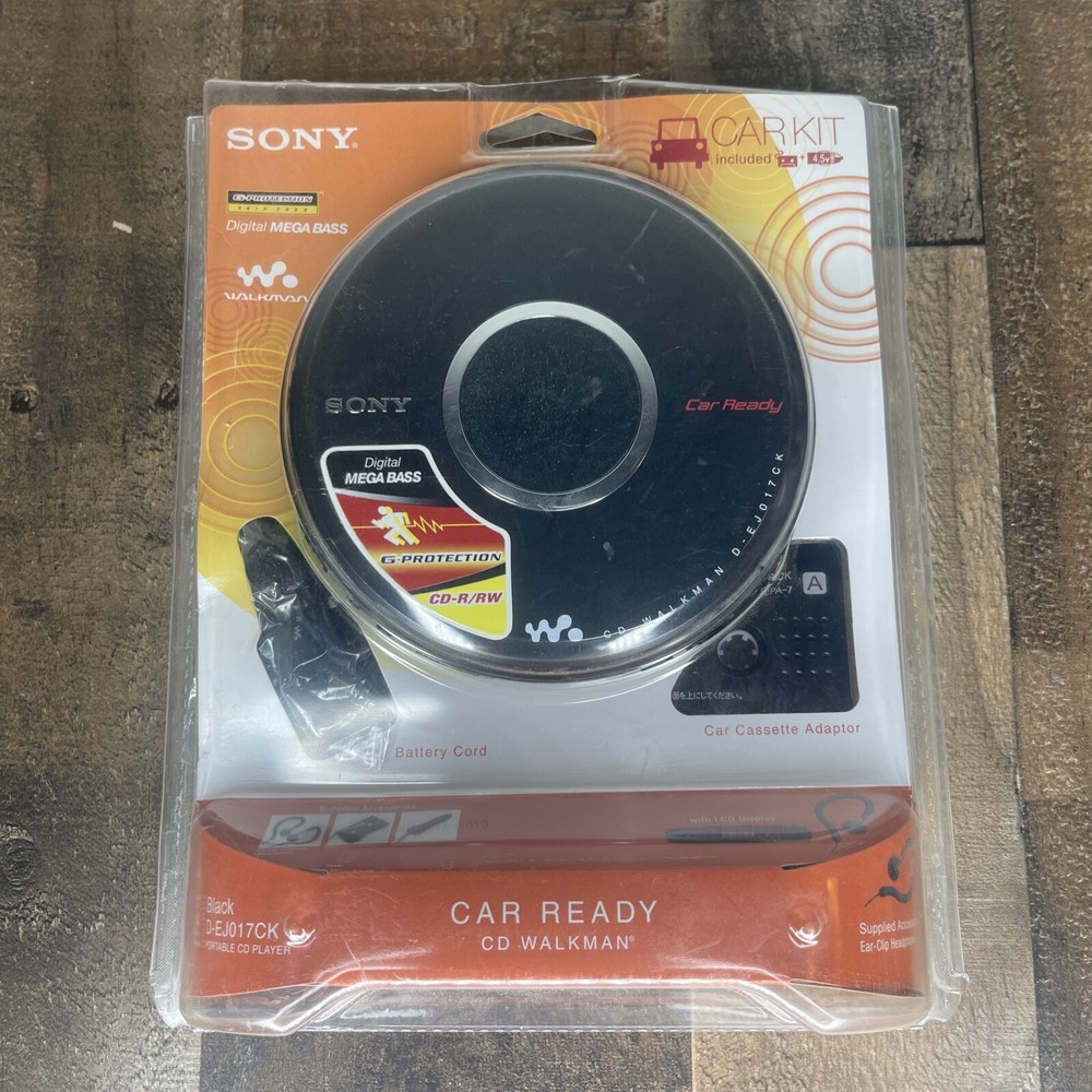 New Open Box SONY Digital MegaBass Walkman CD Player Car Kit in Black Car Ready
