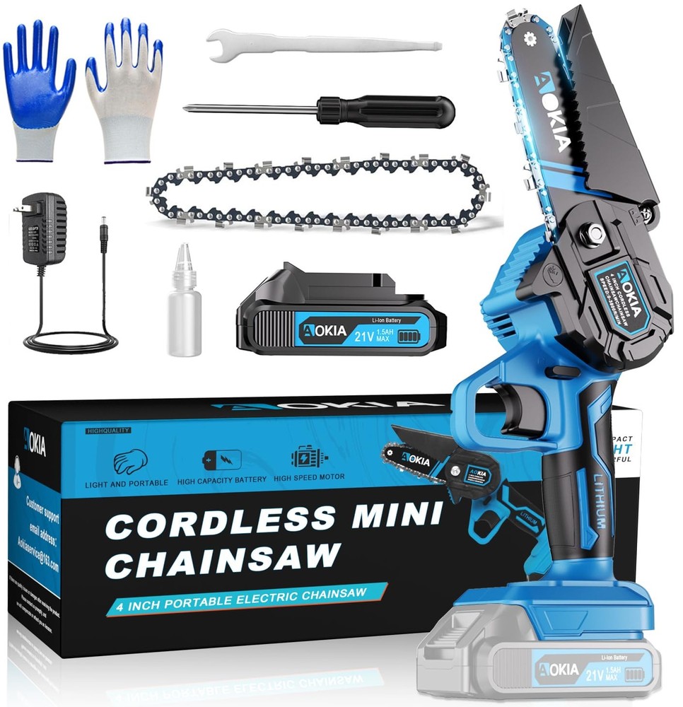 Mini Chainsaw Portable Electric Chain Saw Cordless Small Handheld Chainsaw fo...