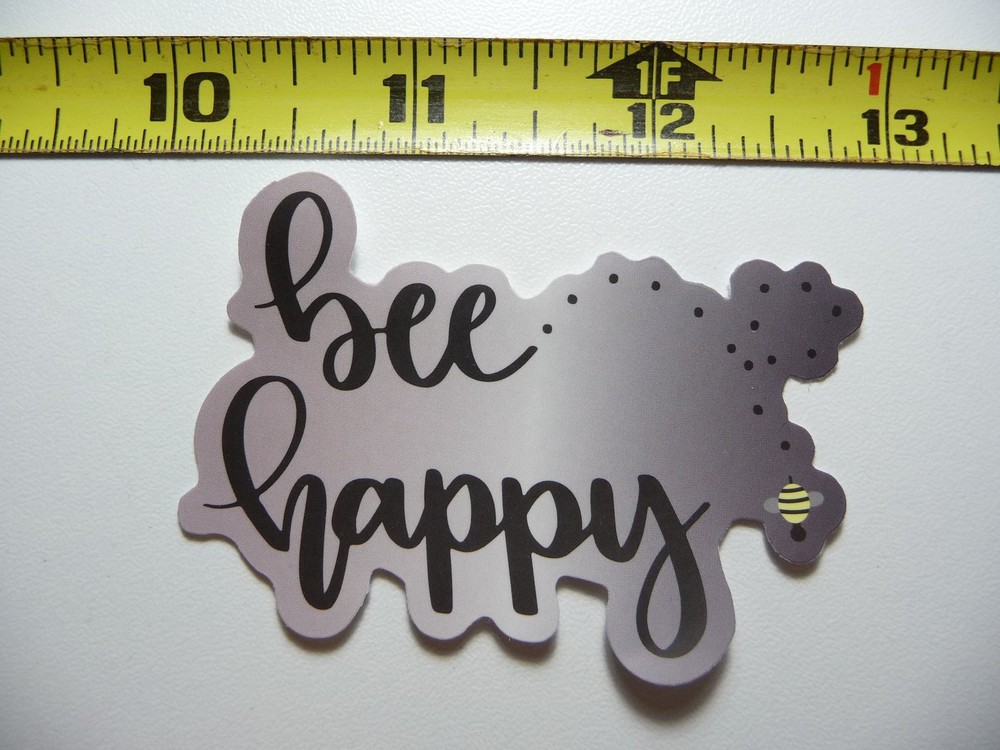 BEE HAPPY BEE BUZZ Motivational Decal Sticker for Positive Attitude Boost