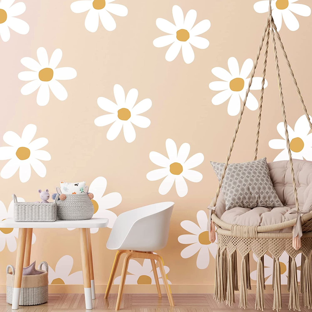 12 Sheets Daisy Wall Decals Flower Wall Stickers Large Daisy Wall Stickers Daisy