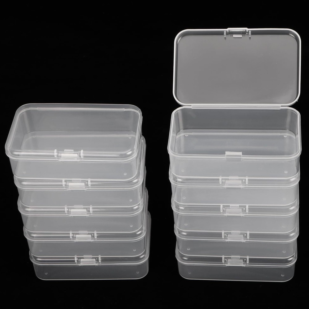 10PCS Small Plastic Storage Box for DIY Coins Screws Jewelry Charms Travel Organizer