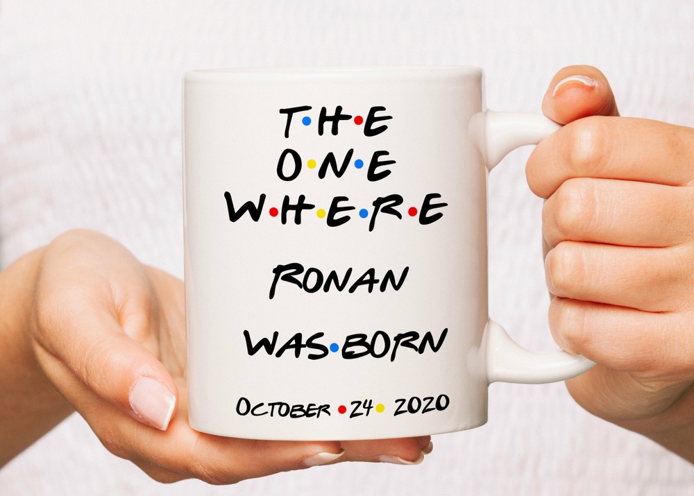 Personalized Friends Birth Announcement Coffee Mug Customized Baby Announcement