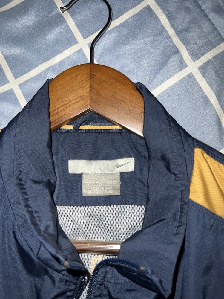 Nike Men's Navy Yellow Tracksuit Set Jacket & Pants Size L Polyester Jogger