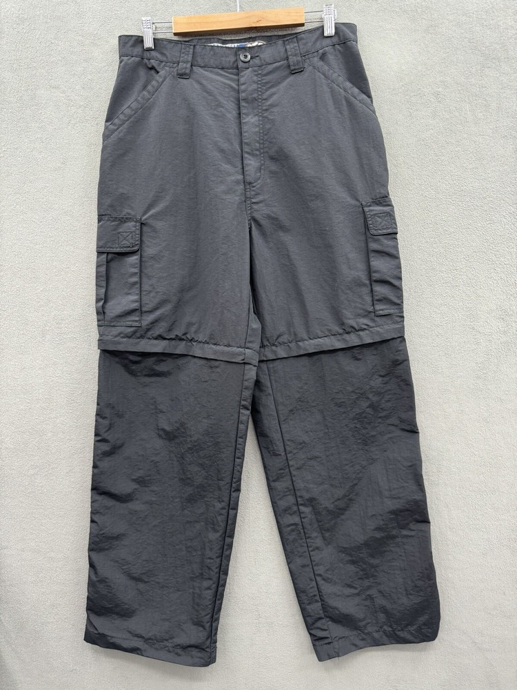 Vintage On The Brink Mens 33x32 Nylon Baggy Y2K Cargos Skater Loose Fit Pants