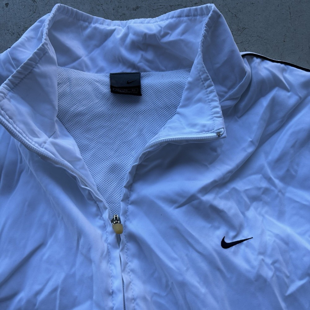 Vintage Y2K Nike Grey Tag Windbreaker Black White Full Zip Jacket XLarge XL