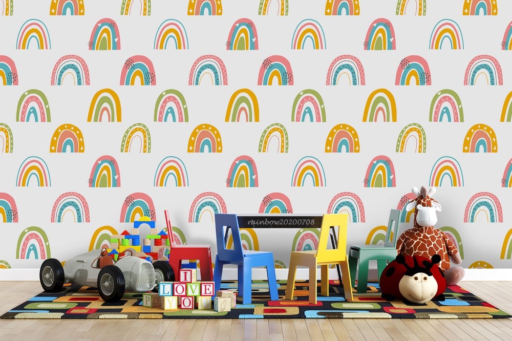 3D Rainbow Watercolor Pattern Wall Murals Wallpaper Murals Wall Sticker 12