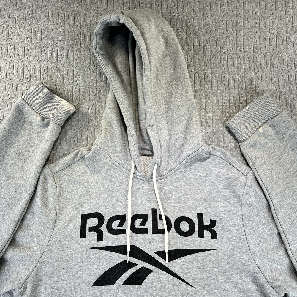 Reebok vintage Men (M) hoodie sweater mediumweight gray long sleeve drawstring