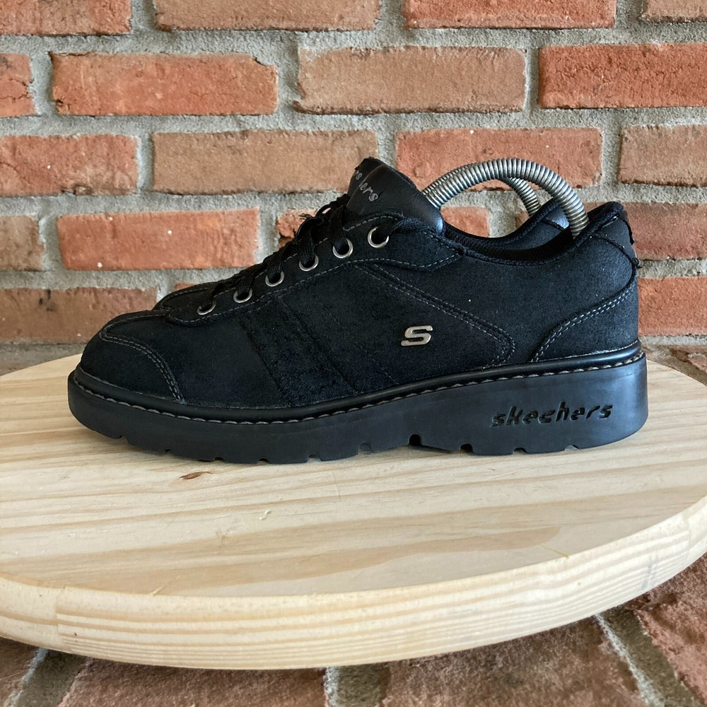 Skechers 46930 Brown Suede Leather Hobo Chic Platform Oxfords 9.5 Y2K 90 Fashion