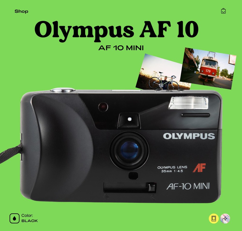 Olympus AF-10 Mini 35mm Film Camera - Compact Point-and-Shoot with Autofocus,