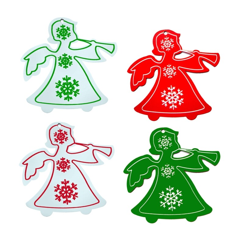 Xmas Small Christmas Decoration Women with Trumpet Snowflakes Decor