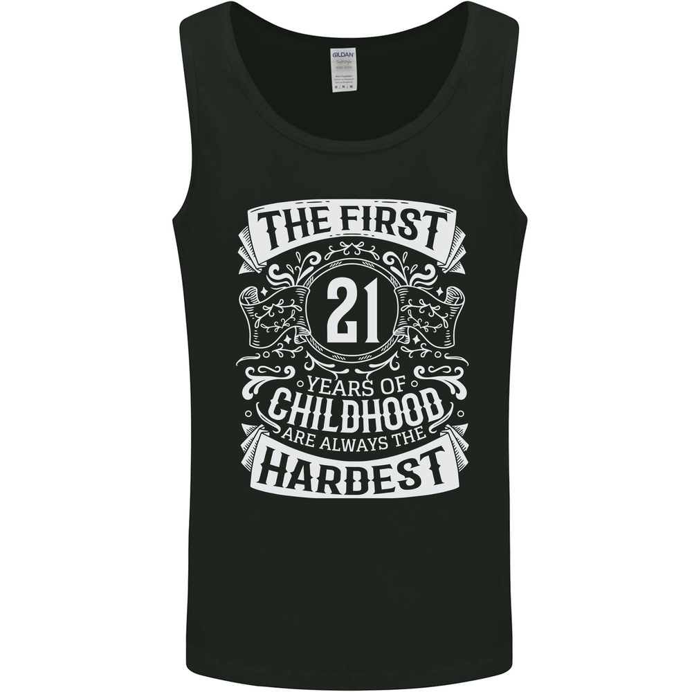 First 21 Years of Childhood Funny 21st Birthday Mens Vest Tank Top