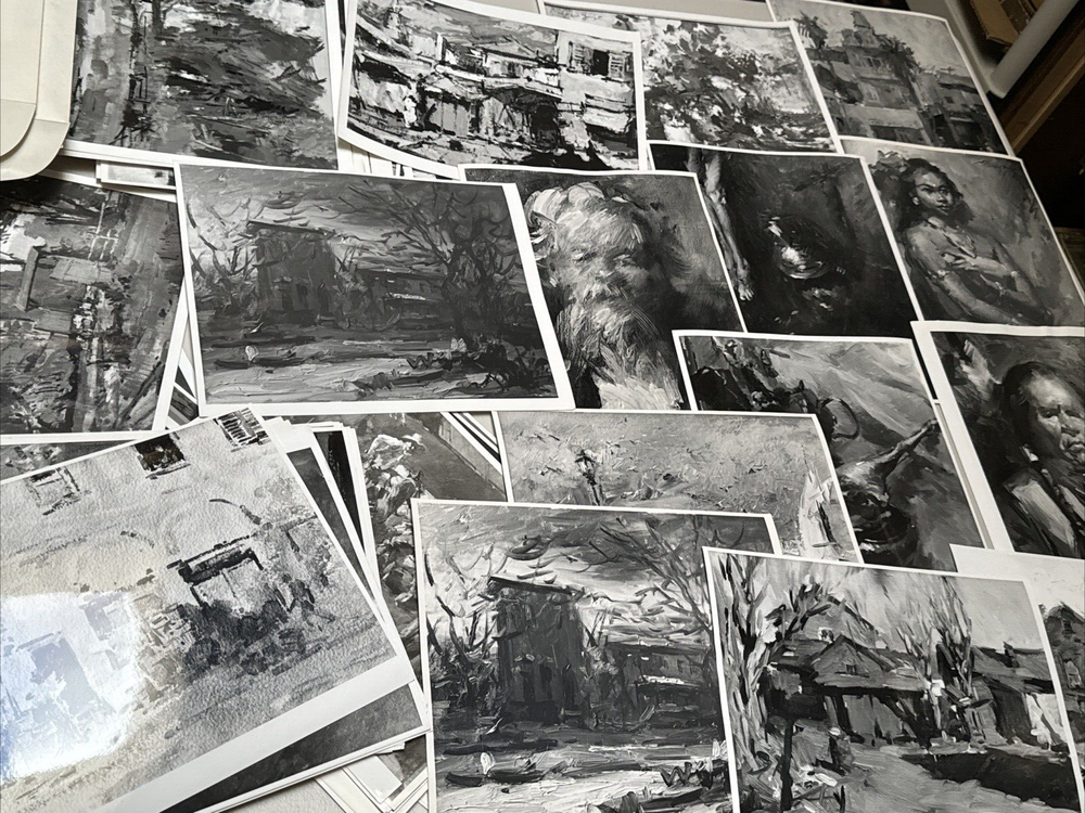 SERGEI BONGART PHOTOGRAPH COLLECTION OF HIS PAINTINGS 24 PIECES 8 BY 10 INCHES