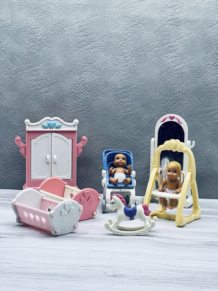 Loving Family Fisher Price Baby Swing Stroller Cradle Rocking Horse  Mirror Lot