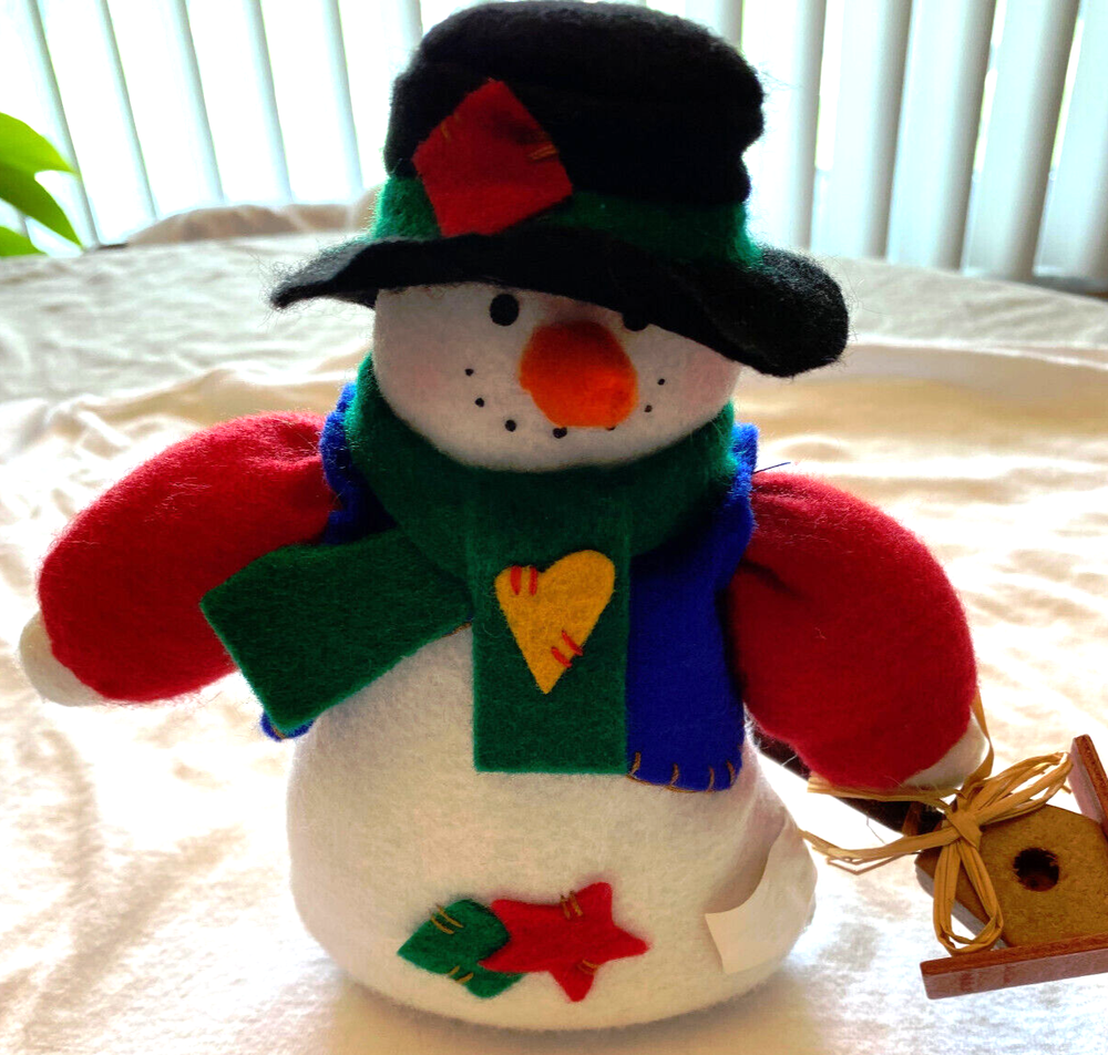 Festive Snowman Bean Bag Plush for Christmas Home Decor