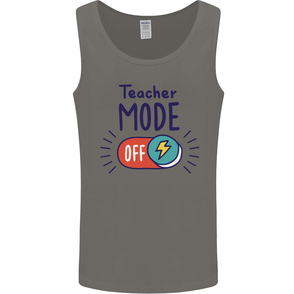 Teacher Mode Off Funny Teaching Mens Vest Tank Top