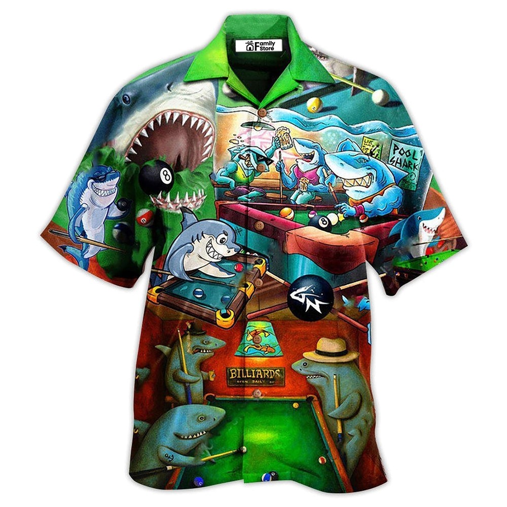 Shark Pool Hawaiian Shirt for Men US Size Summer Style Fun Tropical New Design