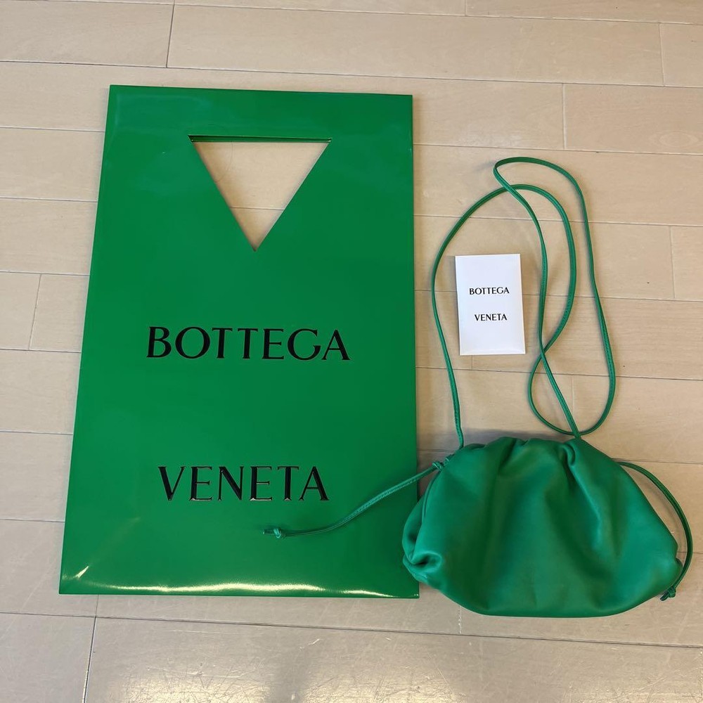 BOTTEGA VENETA Shoulder Bag Green Leather Authentic From Japan F1204197