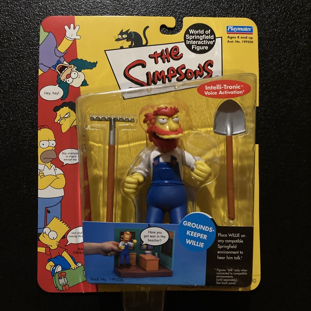 Simpsons Groundskeeper Willie Action Figure WOS MOC Series 4 Intelli-Tronic Toy!