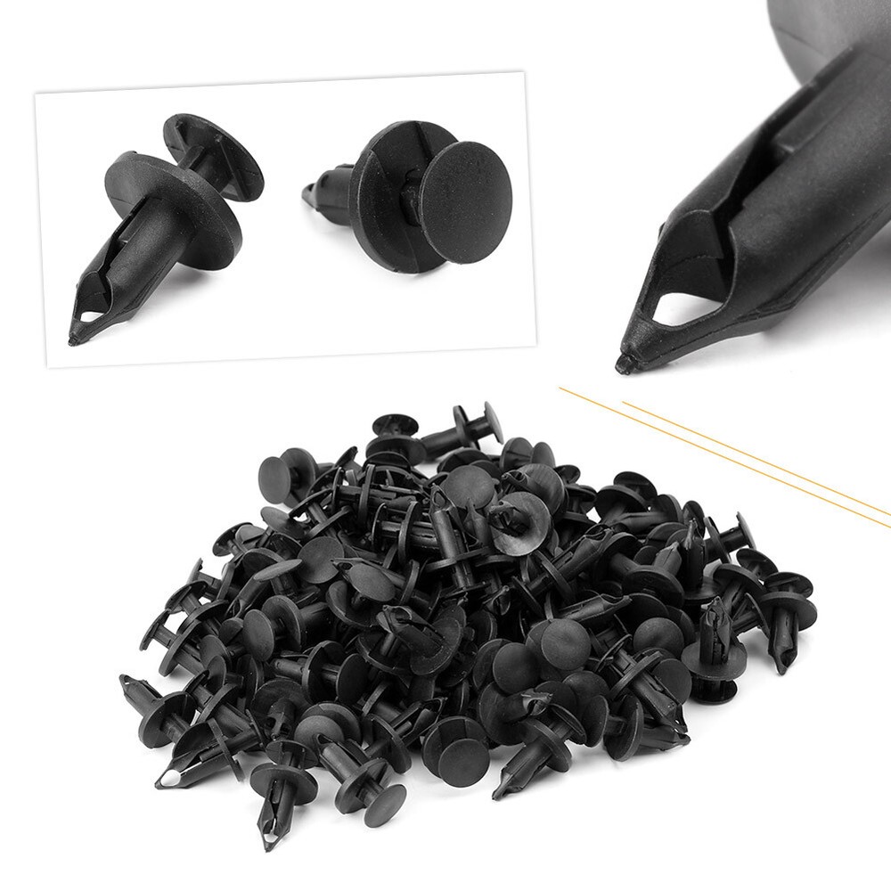 100X Heavy-Duty Car Body Bumper Fender Plastic Retainer Push Pin Clip Rivet Fastener Kit for Secure Auto Repair and Maintenance
