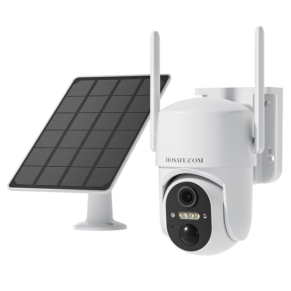 Solar-Powered Wireless Outdoor Security Camera with Night Vision and Audio