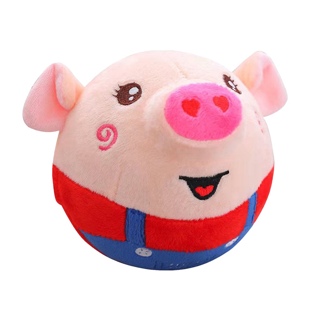 Active Moving Pet Plush Toy Pig Plush Vibration Bouncing Ball Dog Interactive To