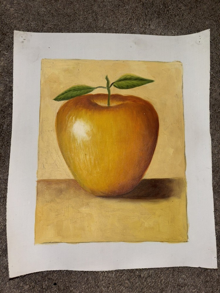 Realism Apple Painting Real Oil On Canvas 9”x11”